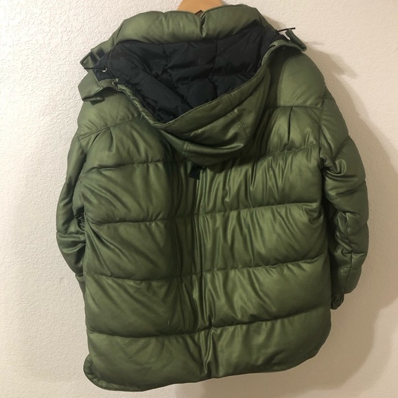 Obermeyer Womens Olive Puffer Goose Down Hooded Ski Jacket - Size 12 - Picture 8 of 15